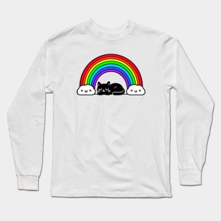 Cat on the Rainbow Long Sleeve T-Shirt